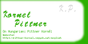 kornel pittner business card