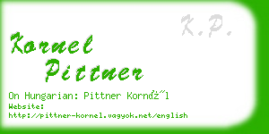 kornel pittner business card